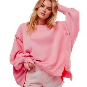 Free People Camden Sweatshirt Pink Cotton Candy